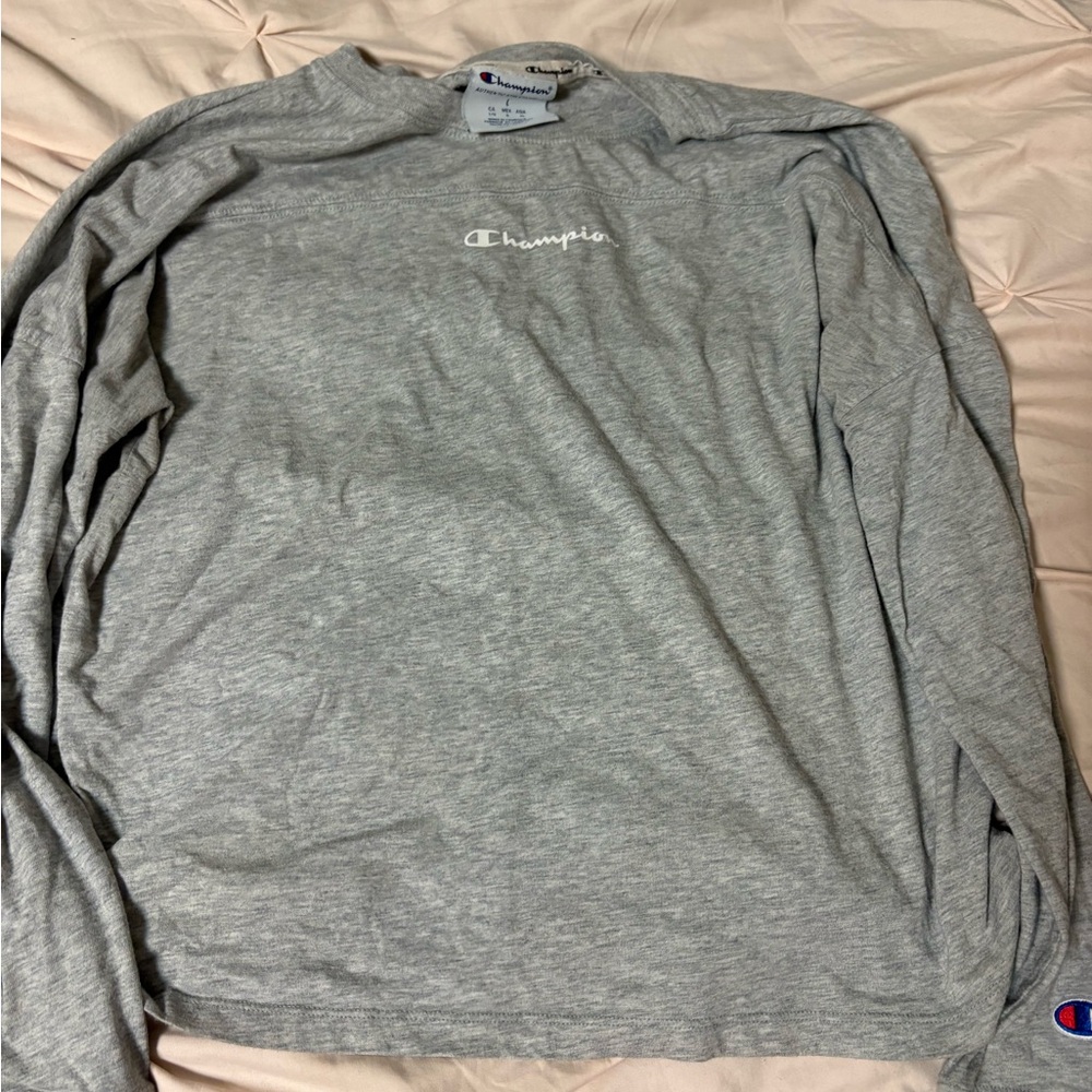 Champion Heather Gray Long Sleeve Tee
